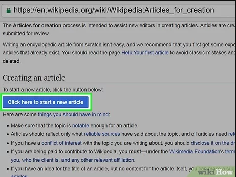 Create a Wikipedia Page