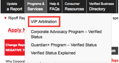 VIP Arbitration Program