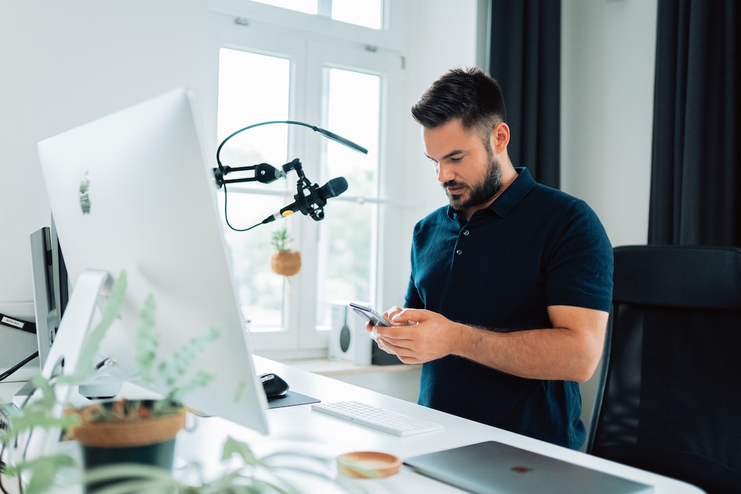 Man searching about Personal Branding Statement Examples and tips on his mobile phone